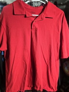 Men's Red Jerzees Polo Shirt